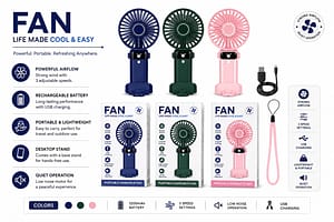 Home led digital display handy fan